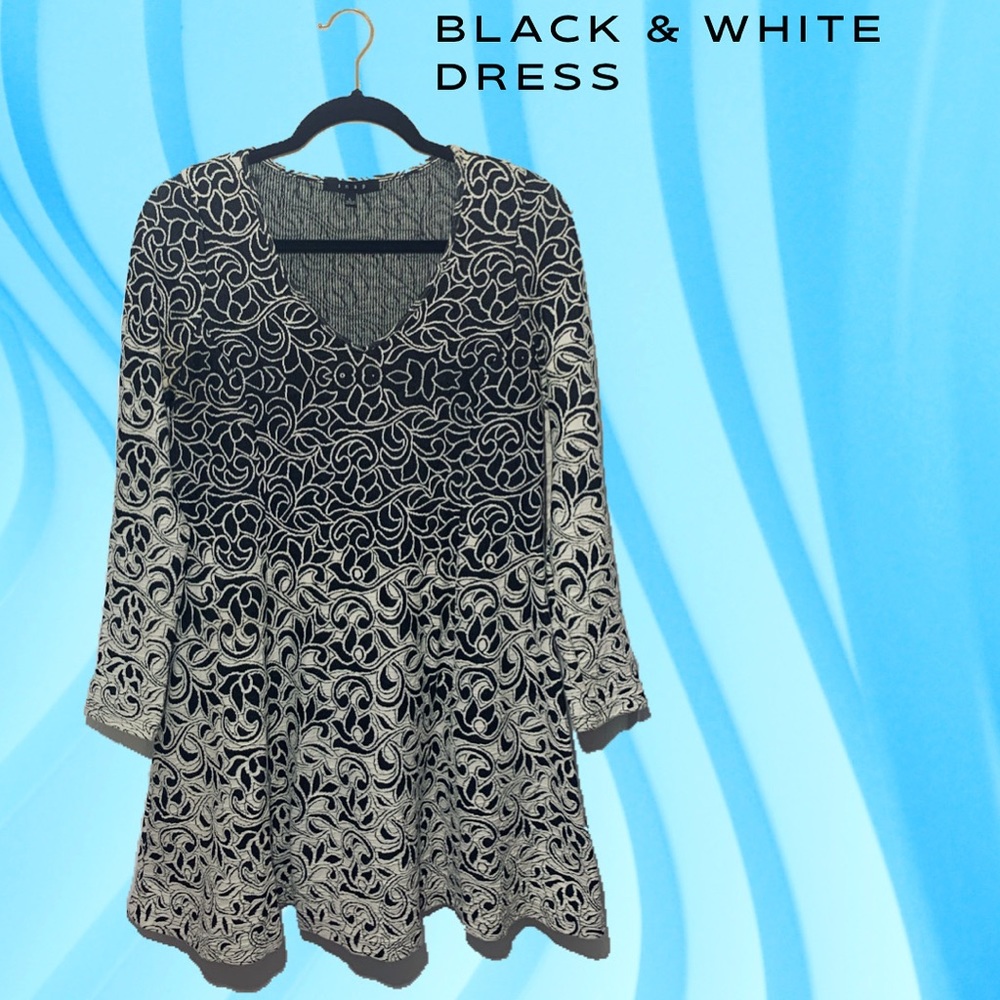Black Patterned Dress Size L✨